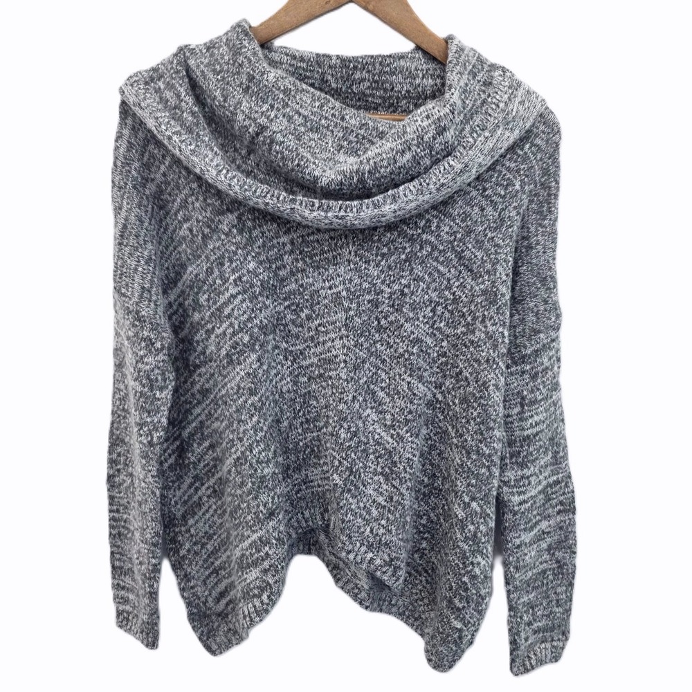 Express‎ Womens XS/S Gray Marled Cowl Neck Wool Blend Sweater Cozy Winter Knit